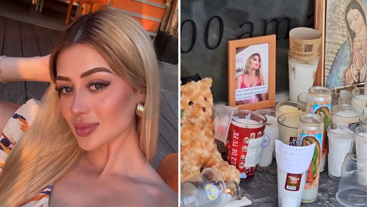 Dejan veladoras y regalos afuera de salón de belleza de Valeria Márquez (Fotos: Instagram y Especial)