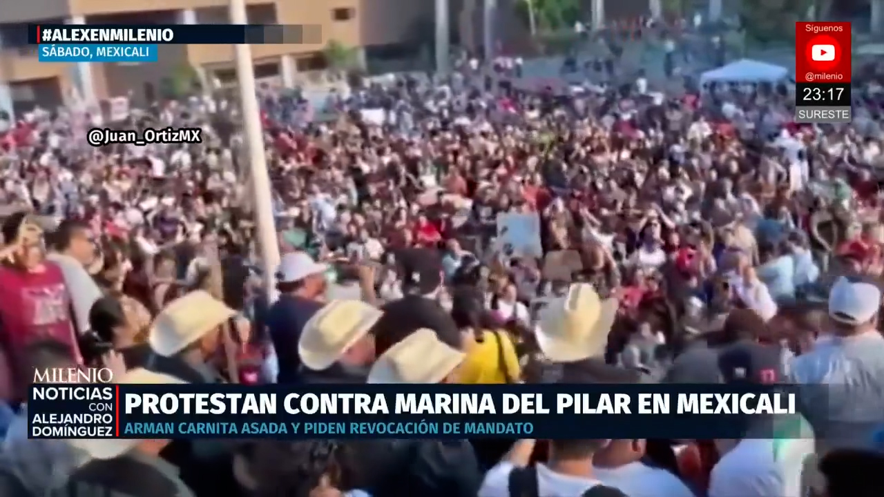Protestas contra Marina del Pilar mientras Sheinbaum le muestra su respaldo