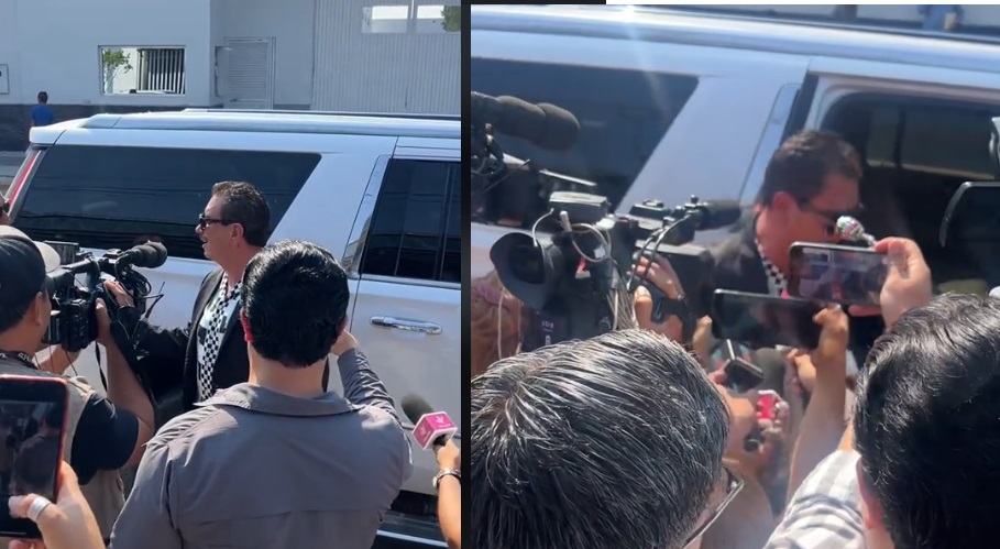 Los Alegres del Barranco llegan a la Fiscalía y regalan paletas a la prensa. (Especial)