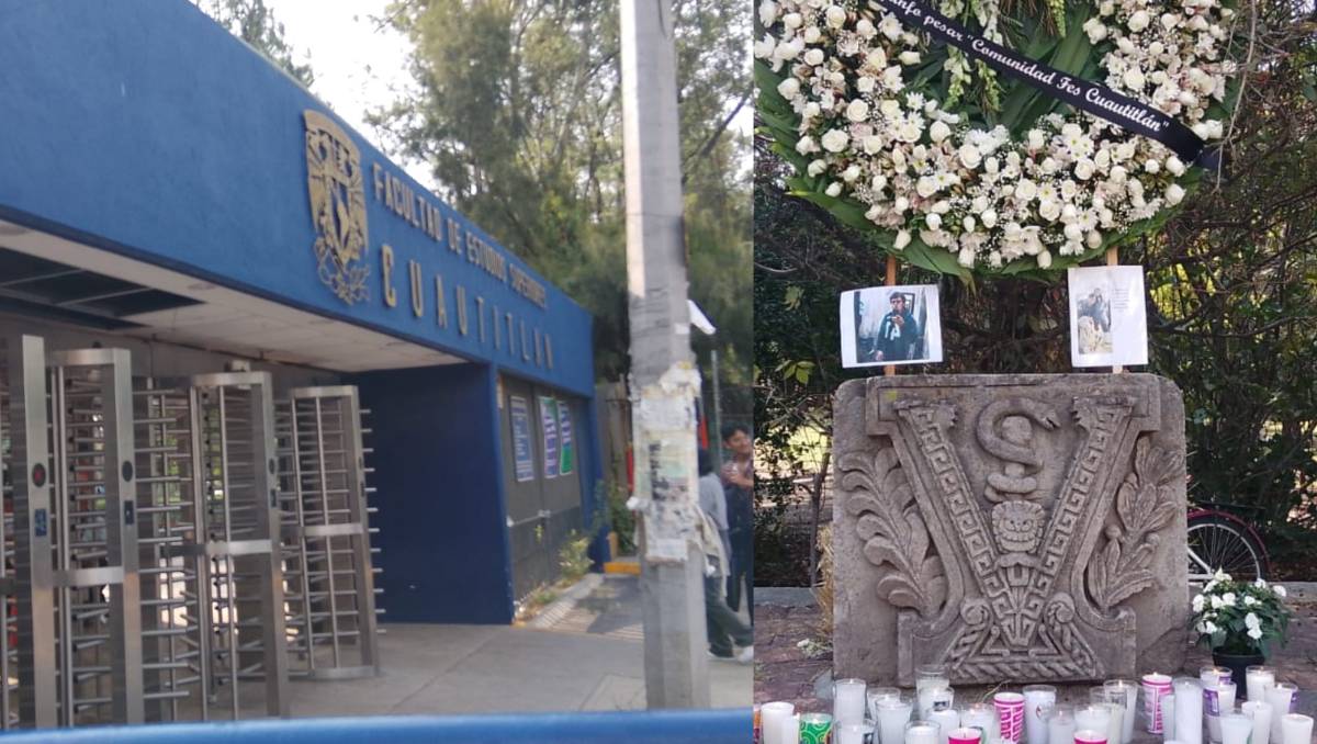 Estudiantes de la FES Cuautitlán se reunieron en la explanada para rendir homenaje a sus cinco compañeros fallecidos. | Fotos: Carlos Zaid
