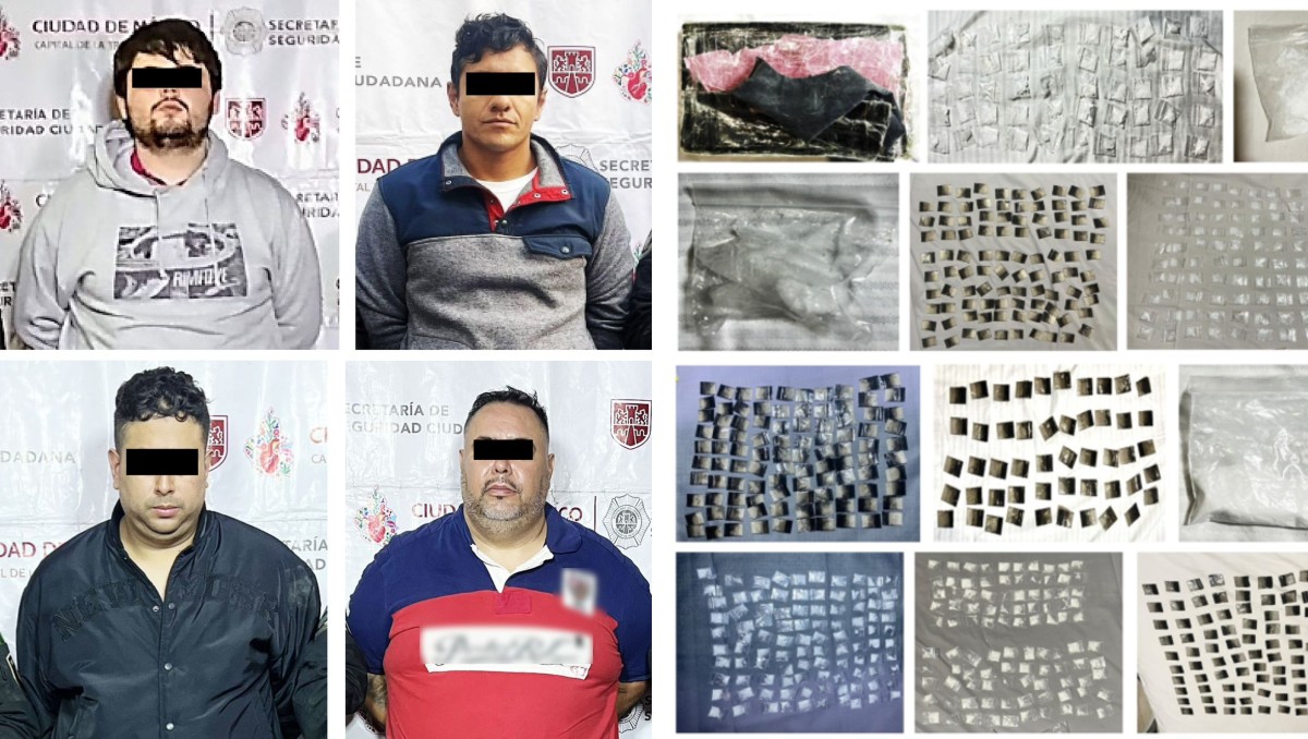 Cuatro hombres del grupo delictivo de 'El Charmin' fueron detenidos por autoridades de CdMx. | Especial