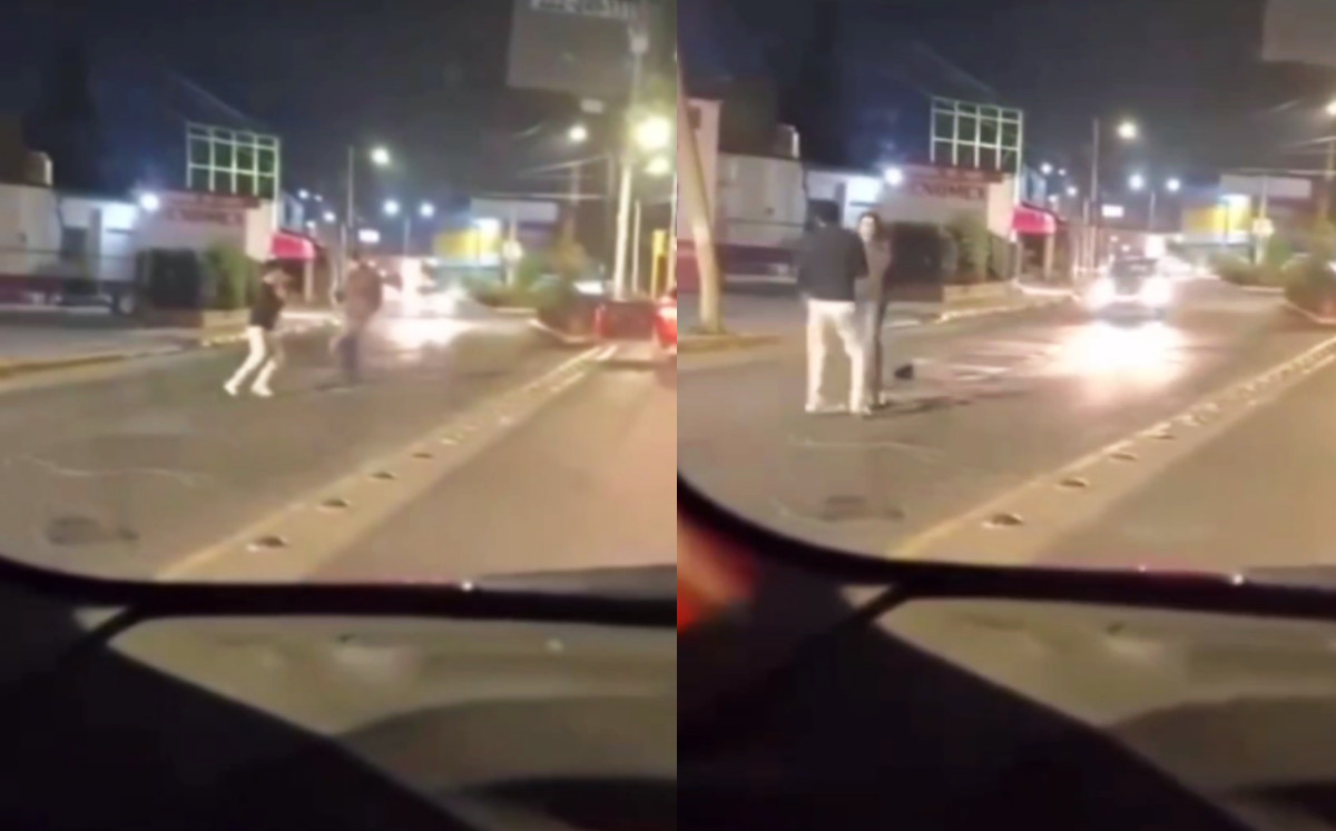 Hombres pelan a golpes por conflicto vial en Cholula, Puebla | Especial