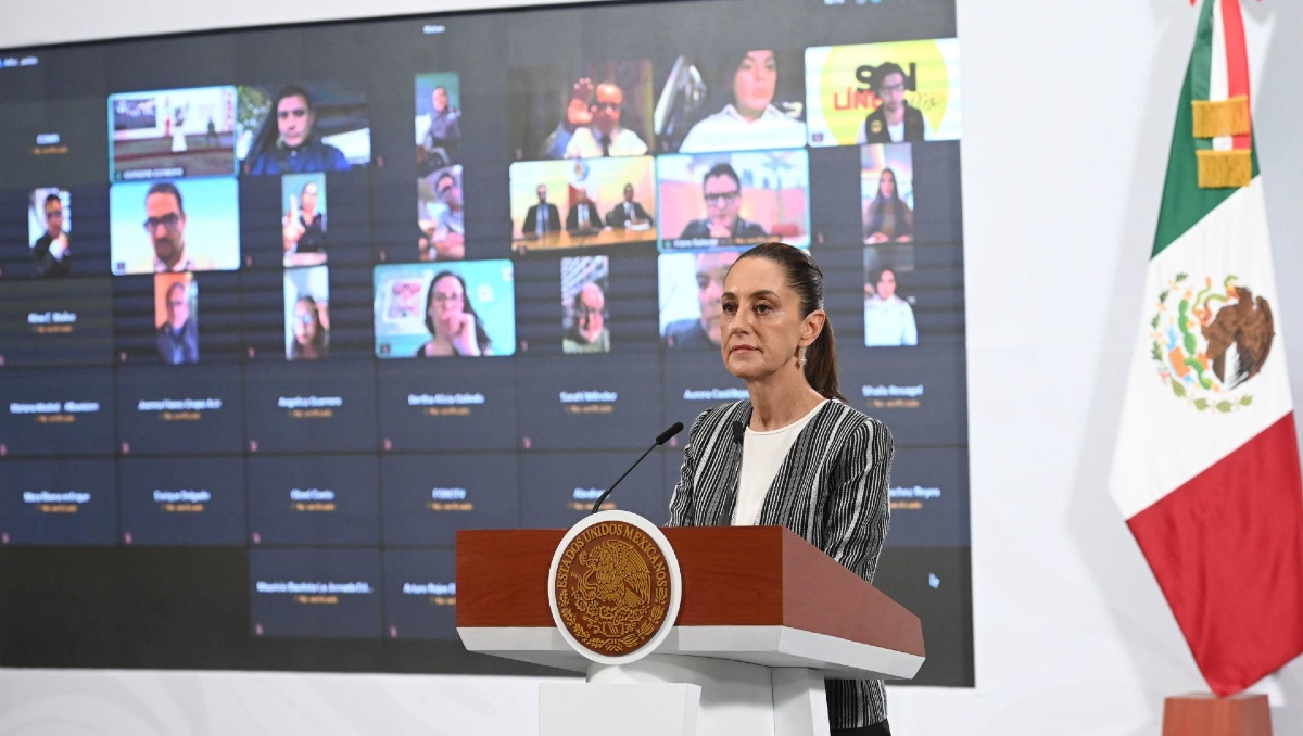 La presidenta Claudia Sheinbaum en La Mañanera del Pueblo desde Palacio Nacional. | Cuartoscuro