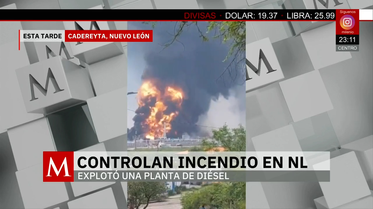 Autoridades logran controlar incendio en planta de diésel en Cadereyta, Nuevo León
