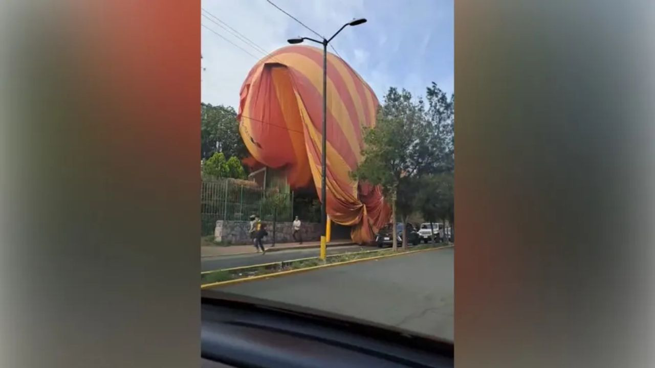 Globo aerostático aterriza de emergencia en Teotihuacán, Edomex