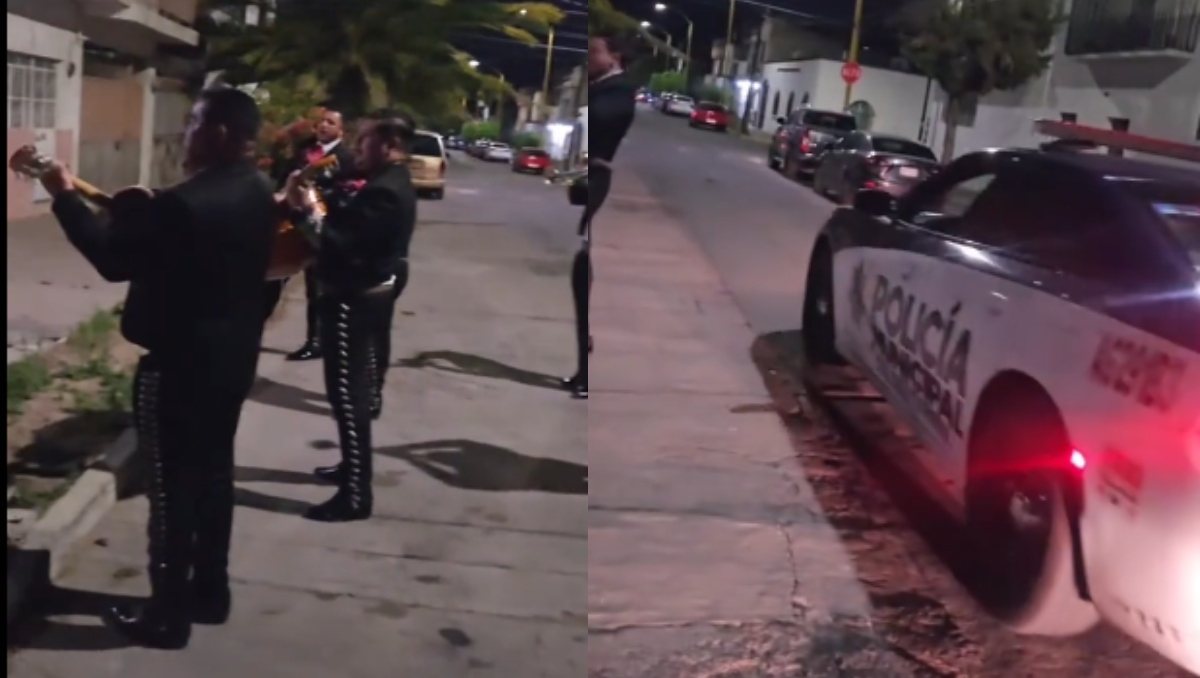 Policías ayudan a joven que llevó serenata