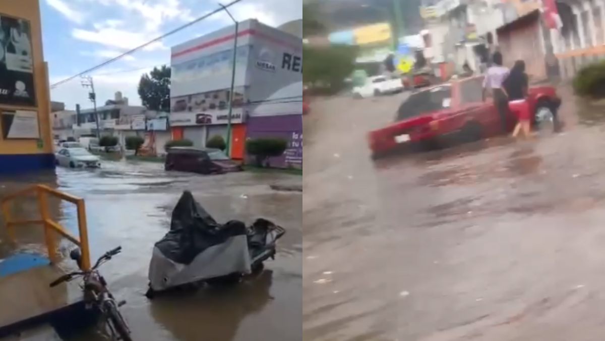 Calles de Tulancingo colapsan tras fuerte lluvia registrada en la región
