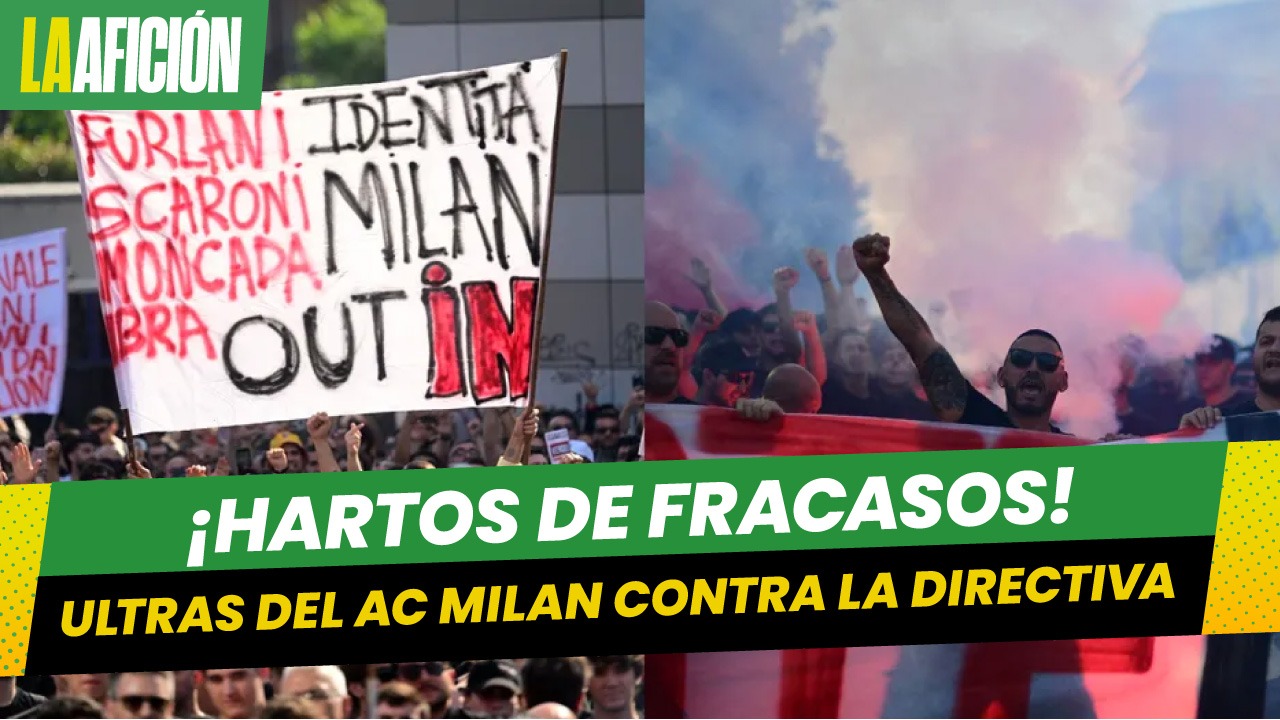 Miles aficionados del Milan protestan contra los dueños tras temporada fracaso