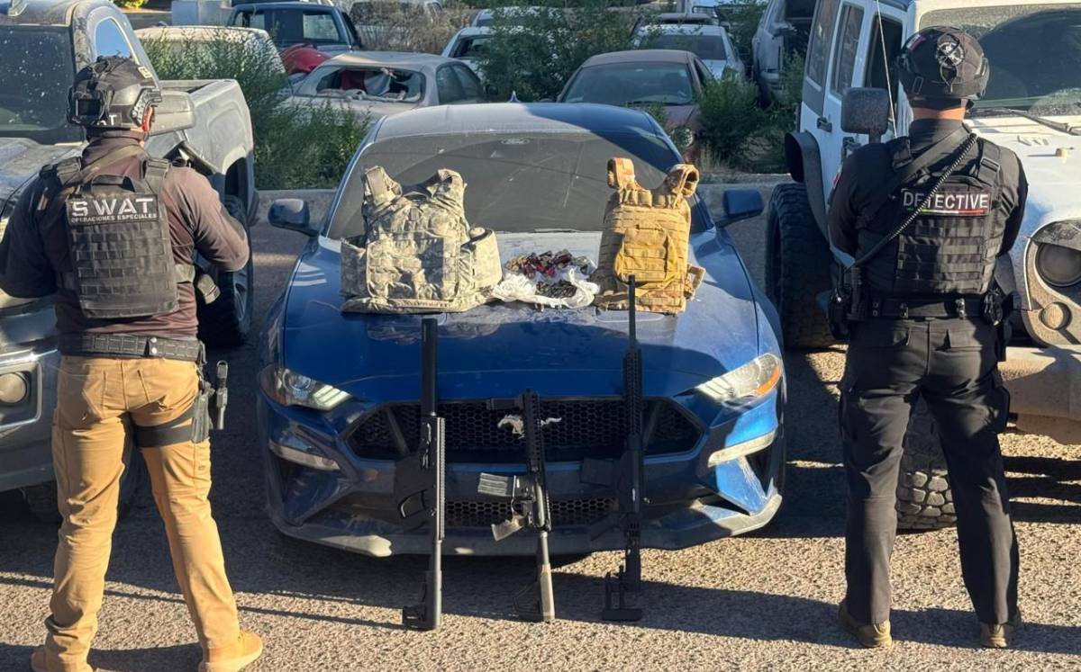 aseguran armas y vehículos robados en Chihuahua