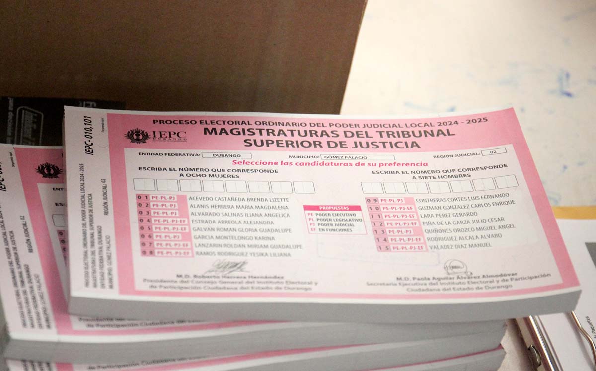 Boleta de elecciones del Poder Judicial en Durango. l Rolando Riestra