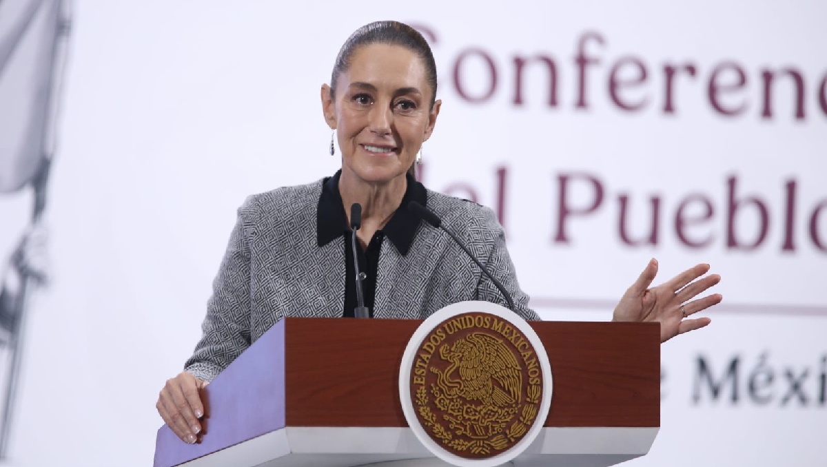 La presidenta Claudia Sheinbaum en su conferencia mañanera del 28 de mayo en Palacio Nacional. | Ariana Pérez
