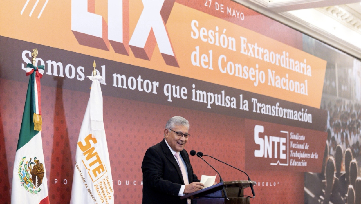 El secretario general del Sindicato Nacional de Trabajadores de la Educación, Alfonso Cepeda Salas. | Especial