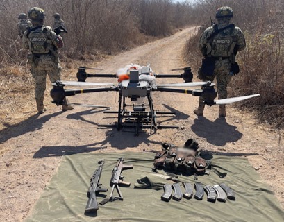 En Escuinapa aseguraron un dron tipo agrícola. | Especial