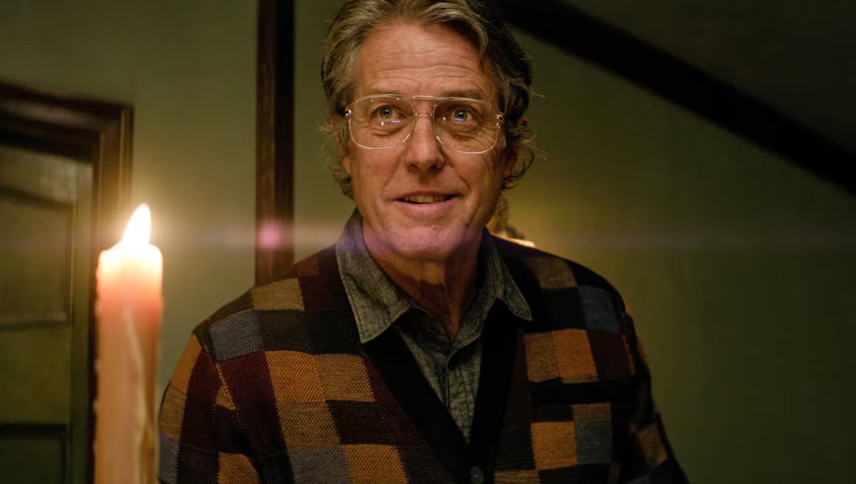 Hugh Grant en una de sus interpretaciones, dejando atrás su faceta de galán para adentrarse en el inquietante mundo de 'Hereje'