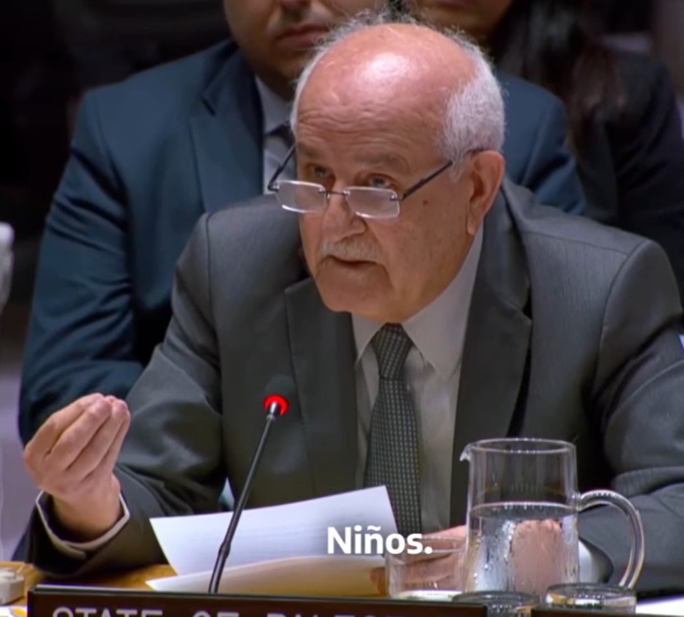 Riyad Mansour desde su informe en la ONU.