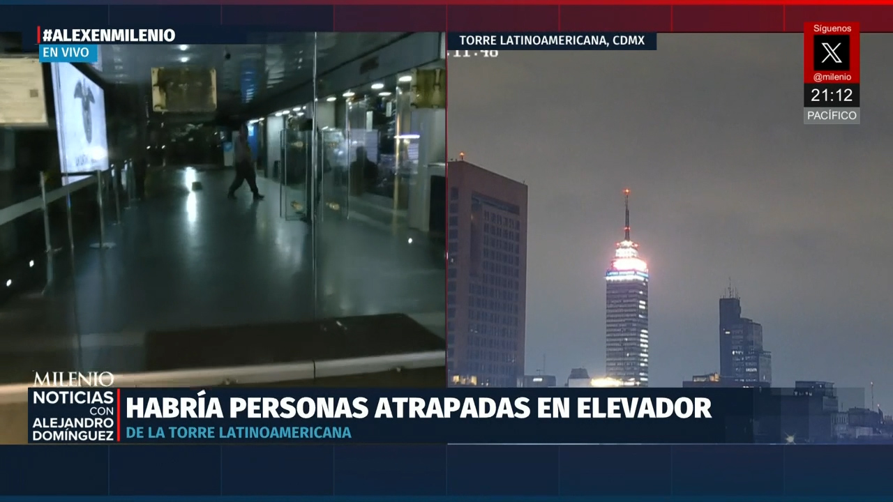 Elementos de Protección Civil realizan movilización en la Torre Latinoamericana