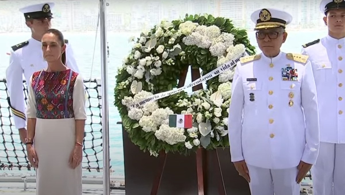 Sheinbaum recuerda a cadetes que murieron en choque del Buque Escuela Cuauhtémoc