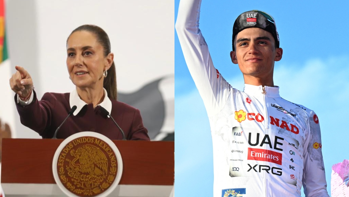 Claudia Sheinbaum felicita a Isaac del Toro por su subcampeonato en Giro de Italia (Jorge Carballo/Reuters)