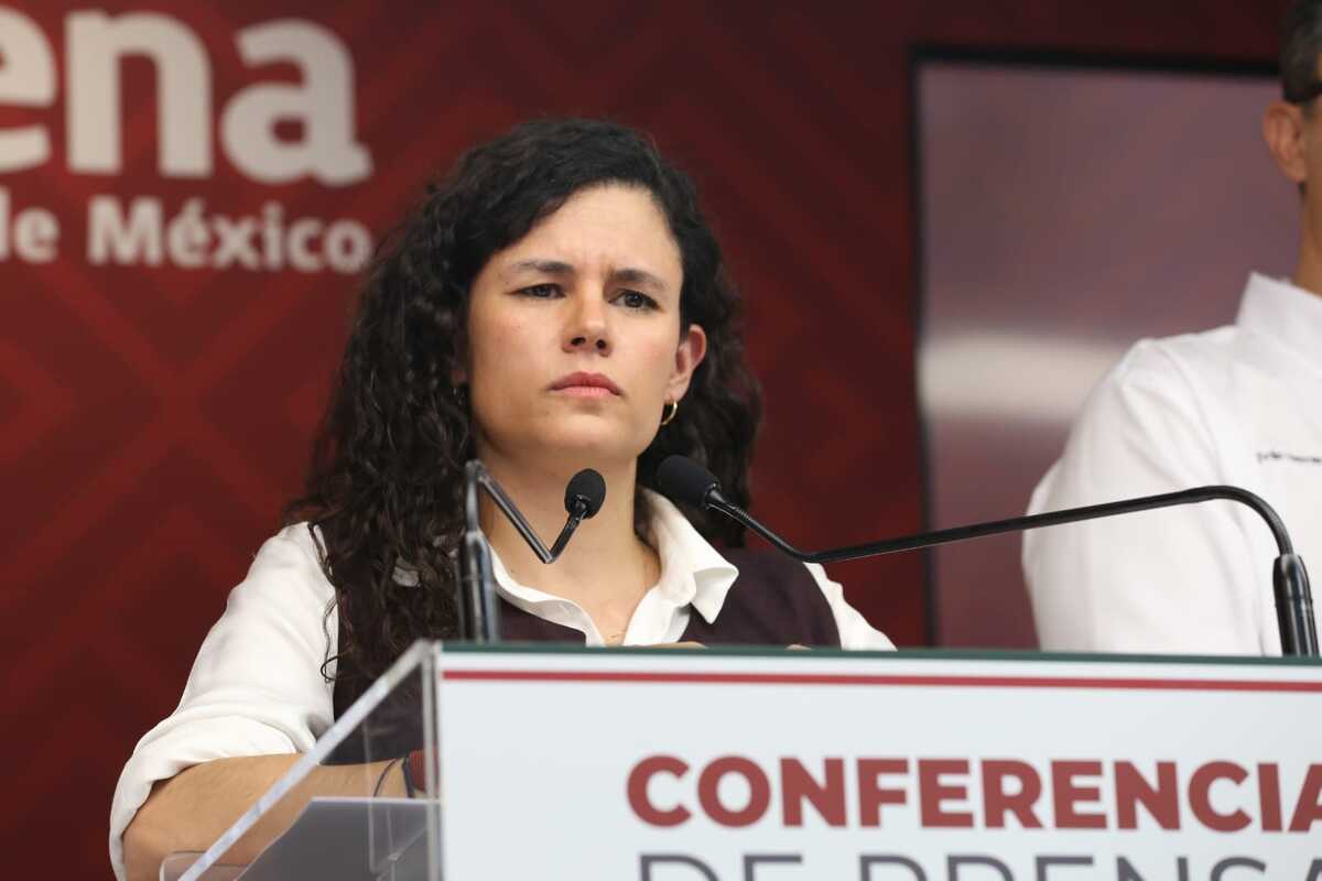 Luisa María Alcalde, dirigenta de Morena, dio una conferencia de prensa tras el cierre de casillas. | Ariana Pérez