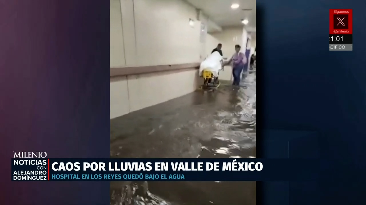 Lluvias torrenciales inundan hospital del IMSS en Los Reyes La Paz, Edomex