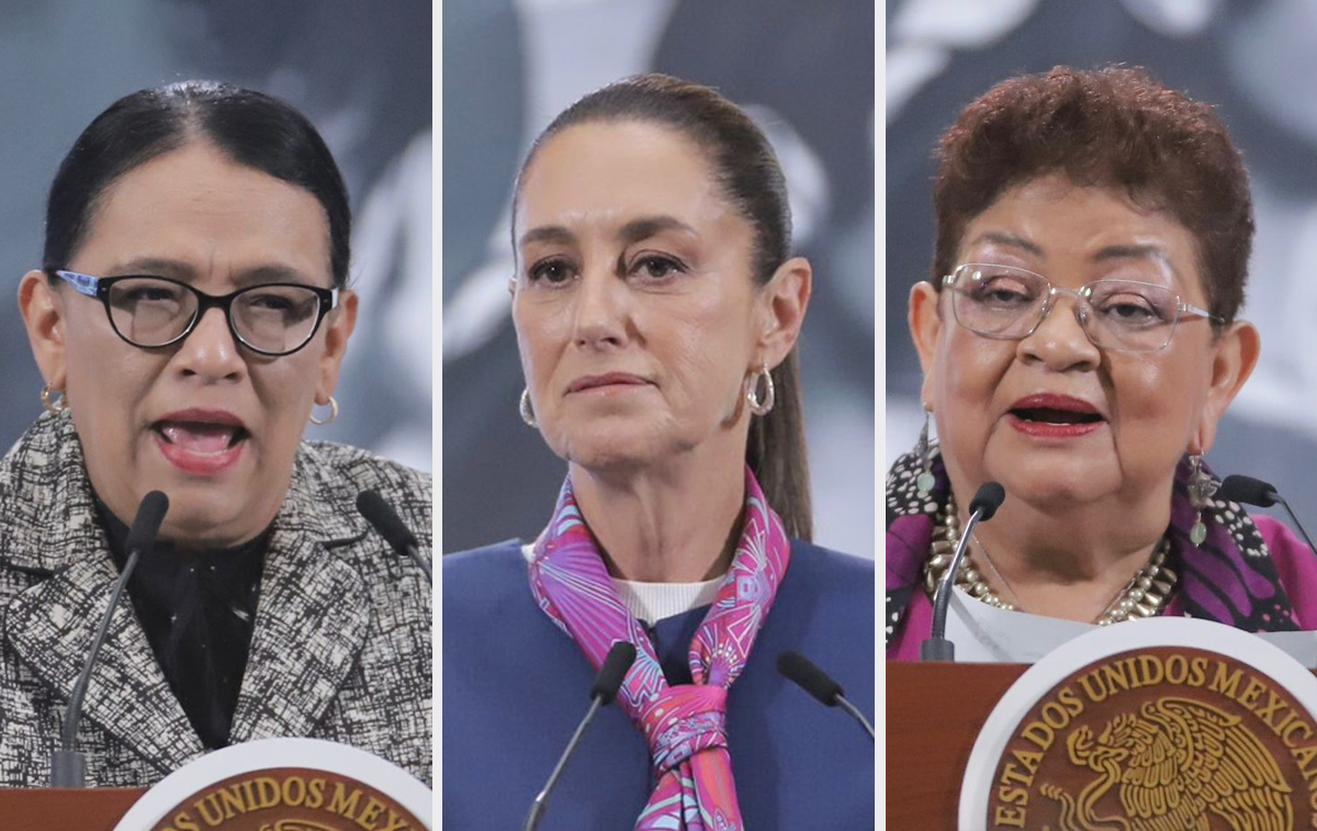 La Presidenta durante su conferencia de prensa en el Salón de Tesorería en Palacio Nacional. | Ariel Ojeda