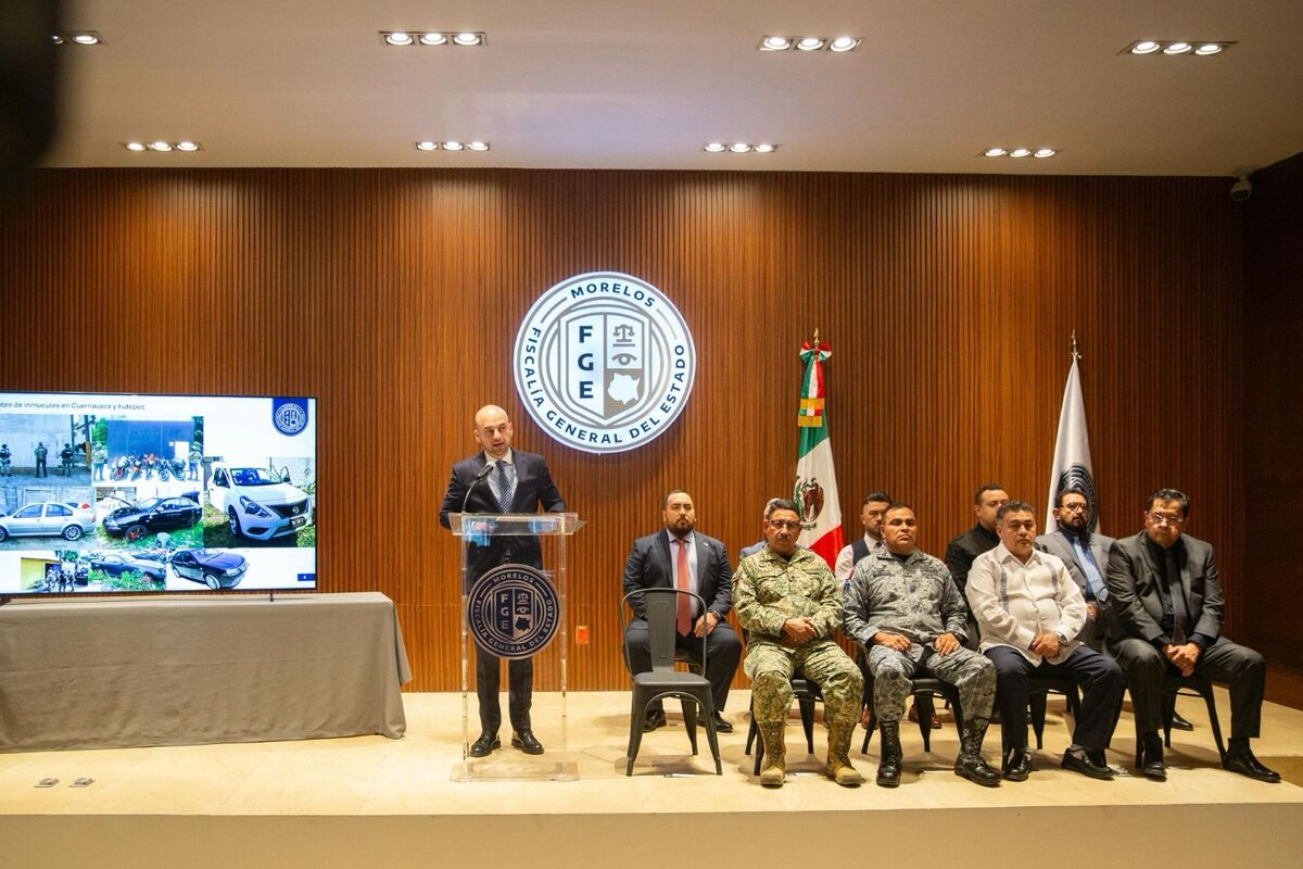 El fiscal Edgar Maldonado presenta avances en el caso de Sarah durante conferencia en la Fiscalía de Morelos. | Foto: Especial