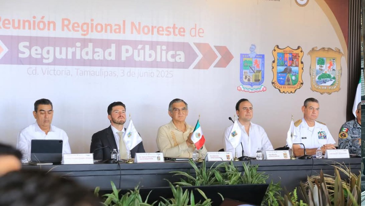 Samuel García, Américo Villarreal y Manolo Jiménez acordaron operativos de patrullaje. Foto: Especial