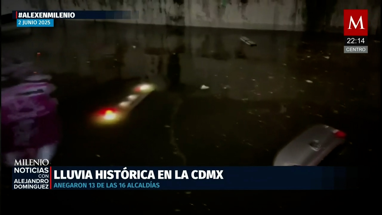 Lluvia histórica inunda CdMx con graves daños y caos en el metro