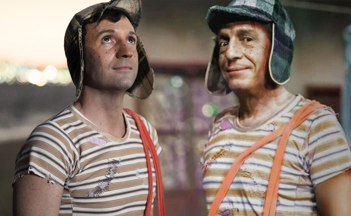 Pablo Cruz Guerrero (izquierda) caracterizado como Roberto Gómez Bolaños (derecha), creador del personaje de El Chavo. (Especial)