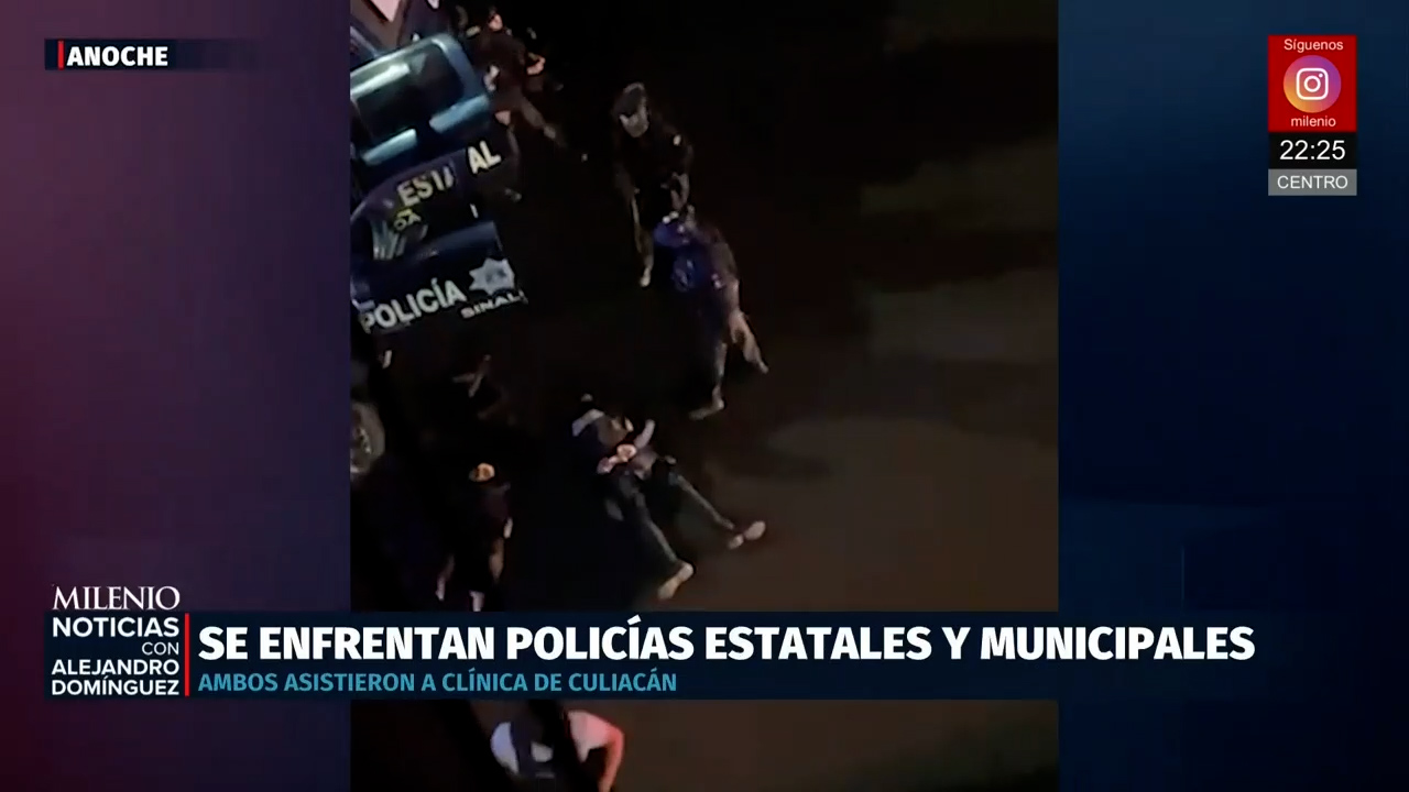 Policías estatales y municipales se enfrentan afuera de clínica privada en Sinaloa