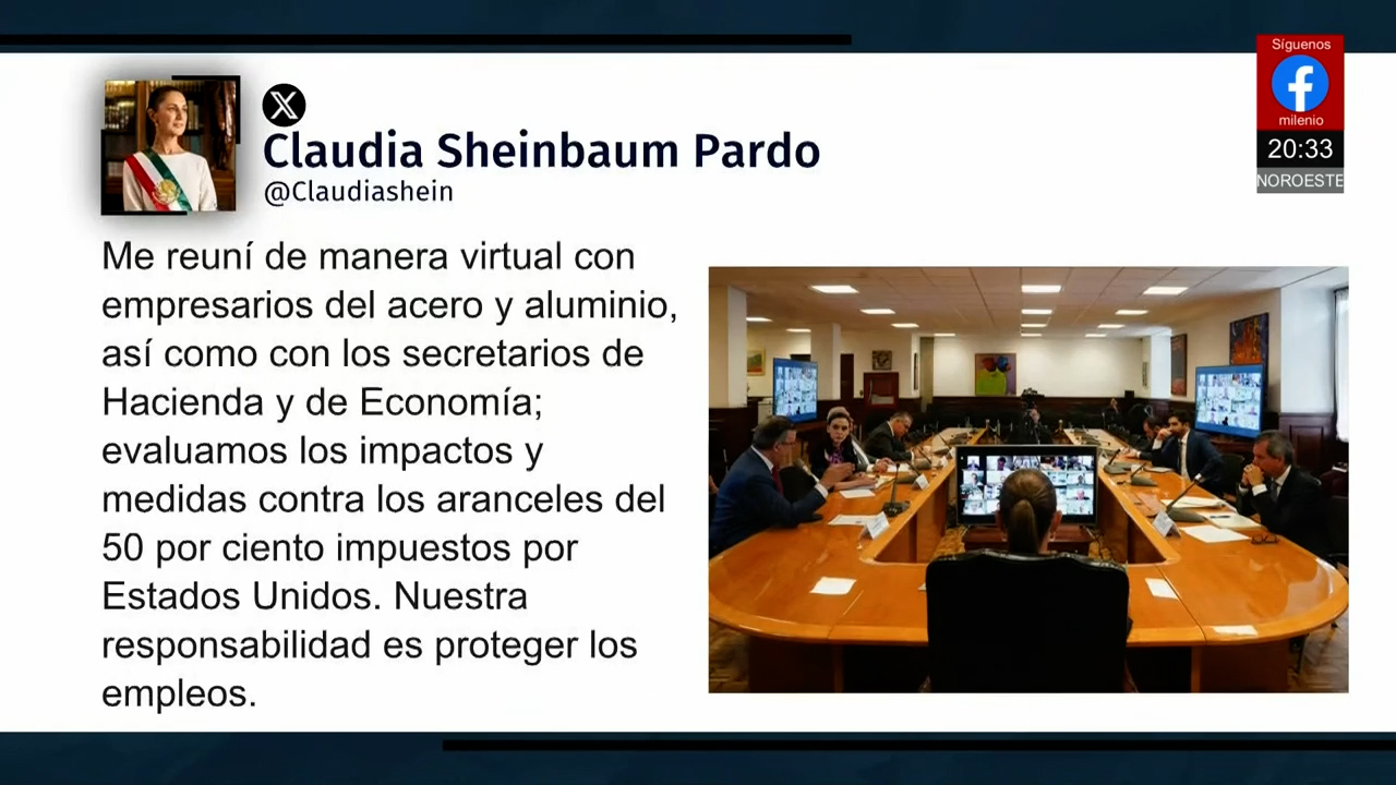 Aranceles al acero y aluminio generan rechazo de Sheinbaum en México