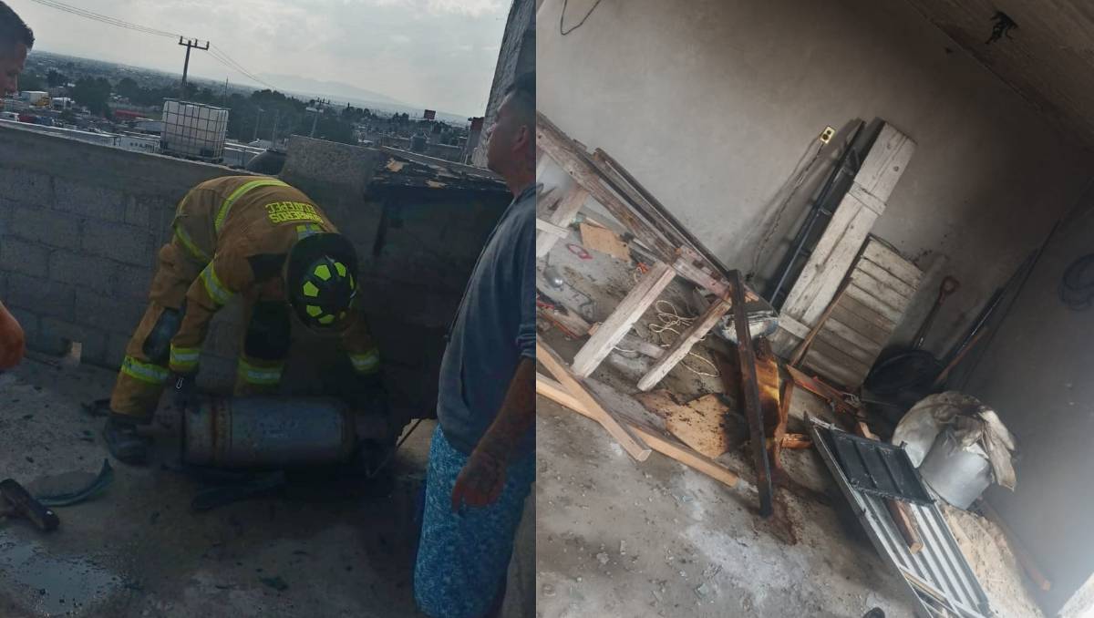 El tanque de gas, que se encontraba en la azotea, salió proyectado por la explosión y cayó a más de 100 metros de distancia. | Fotos: Lauro Galicia