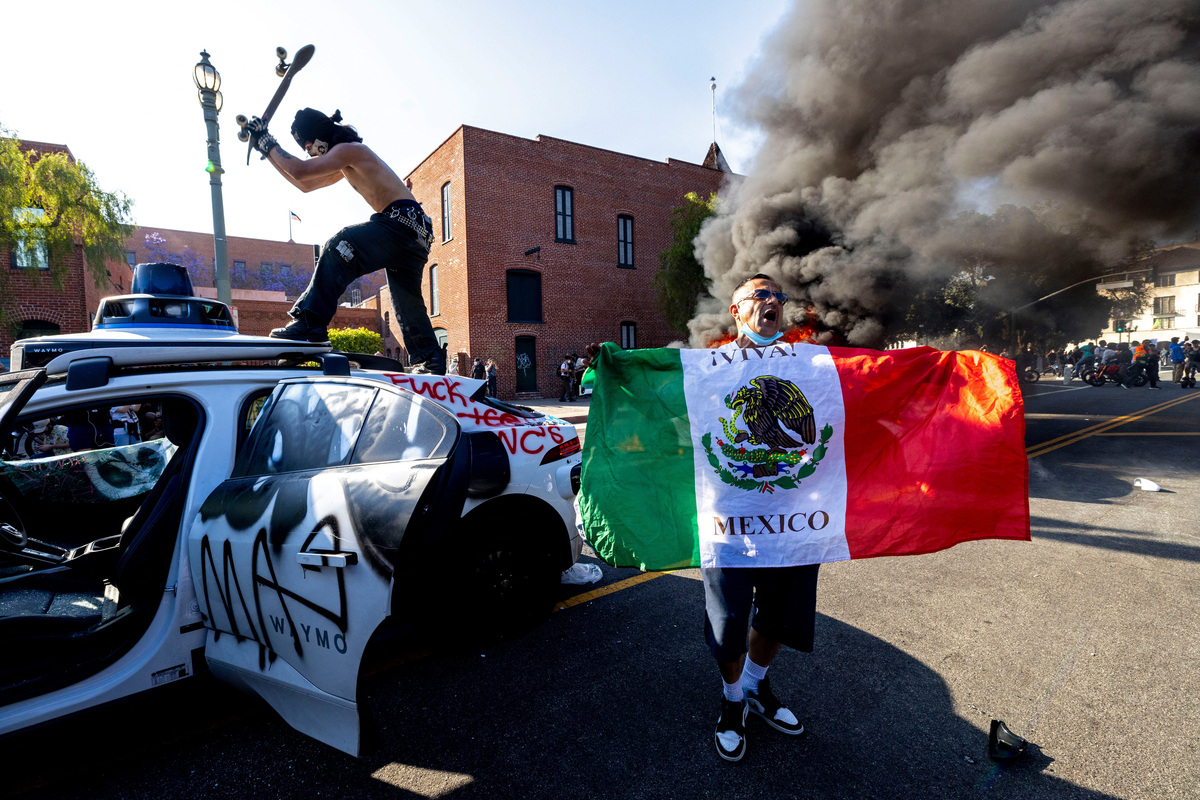 La ciudad de Los Ángeles se ha convertido en un espacio de protestas contra las políticas migratorias de Trump. | Reuters