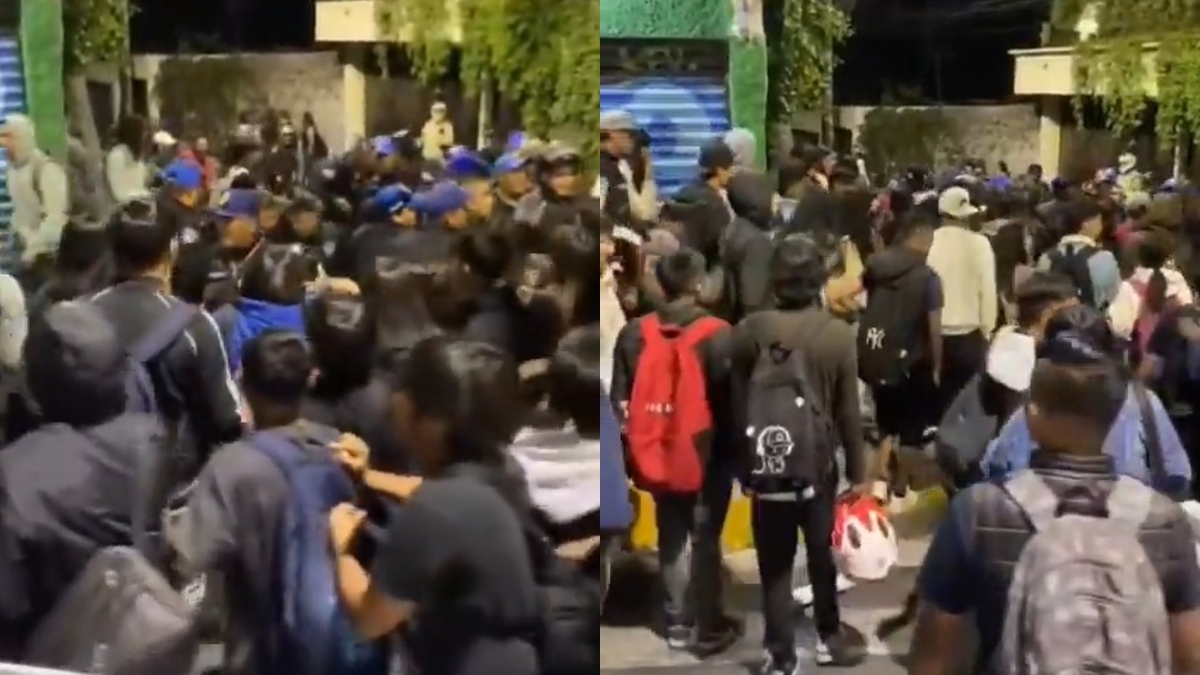 Riña entre alumnos del Bachilleres 15 y Policía CdMx. | Especial