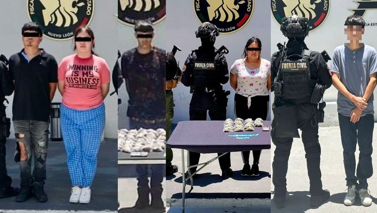 A los detenidos les localizaron armas, dosis de droga, básculas, y teléfonos celulares. Foto: Especial