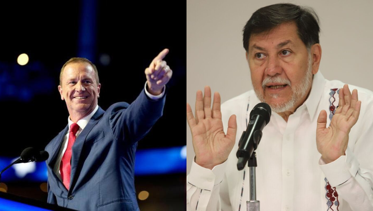 Eric Schmitt, senador de Estados Unidos, a la izquierda; Gerardo Fernández Noroña, a la derecha | Especial