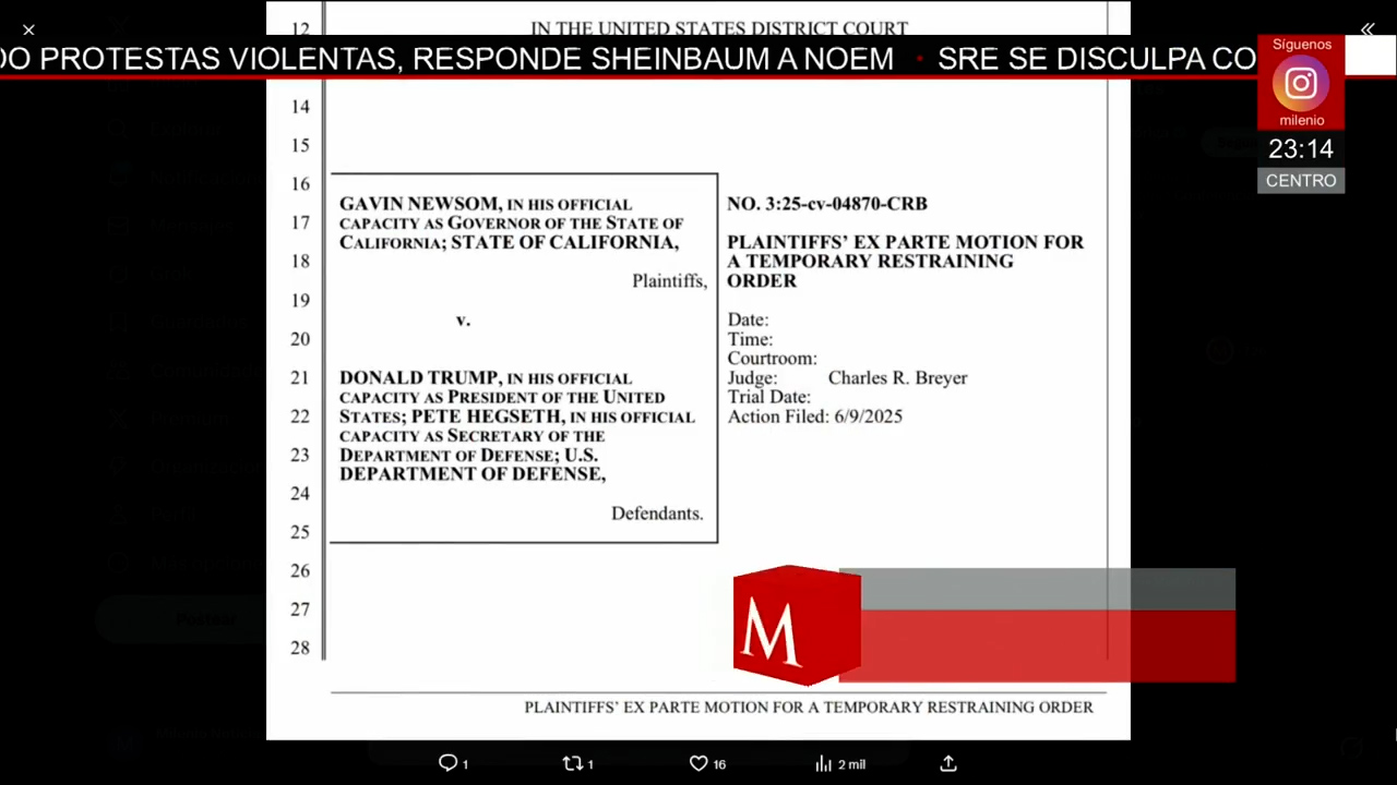 Gobierno de California pide que se vayan Guardia Nacional y Marina