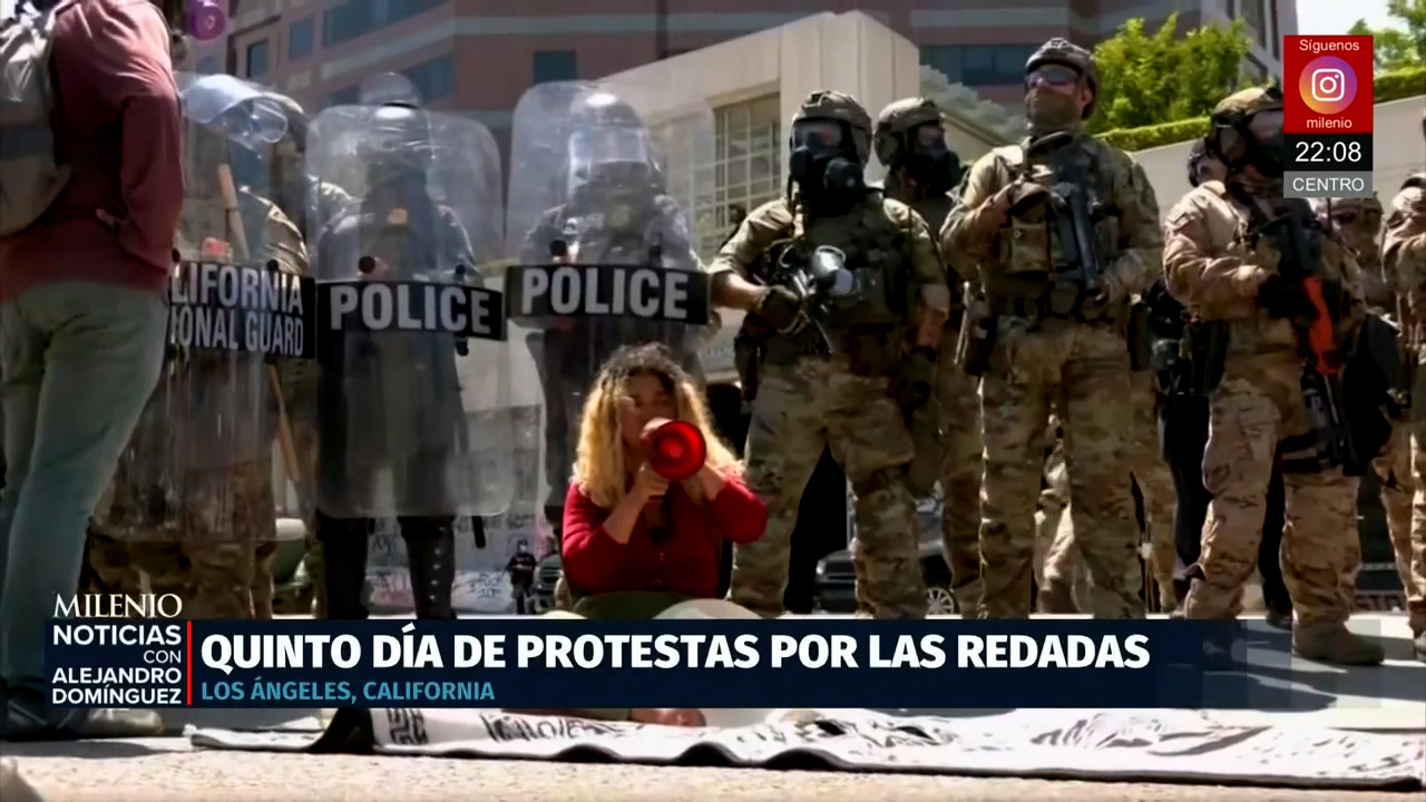 Imágenes impactantes del quinto día de protestas en Los Ángeles