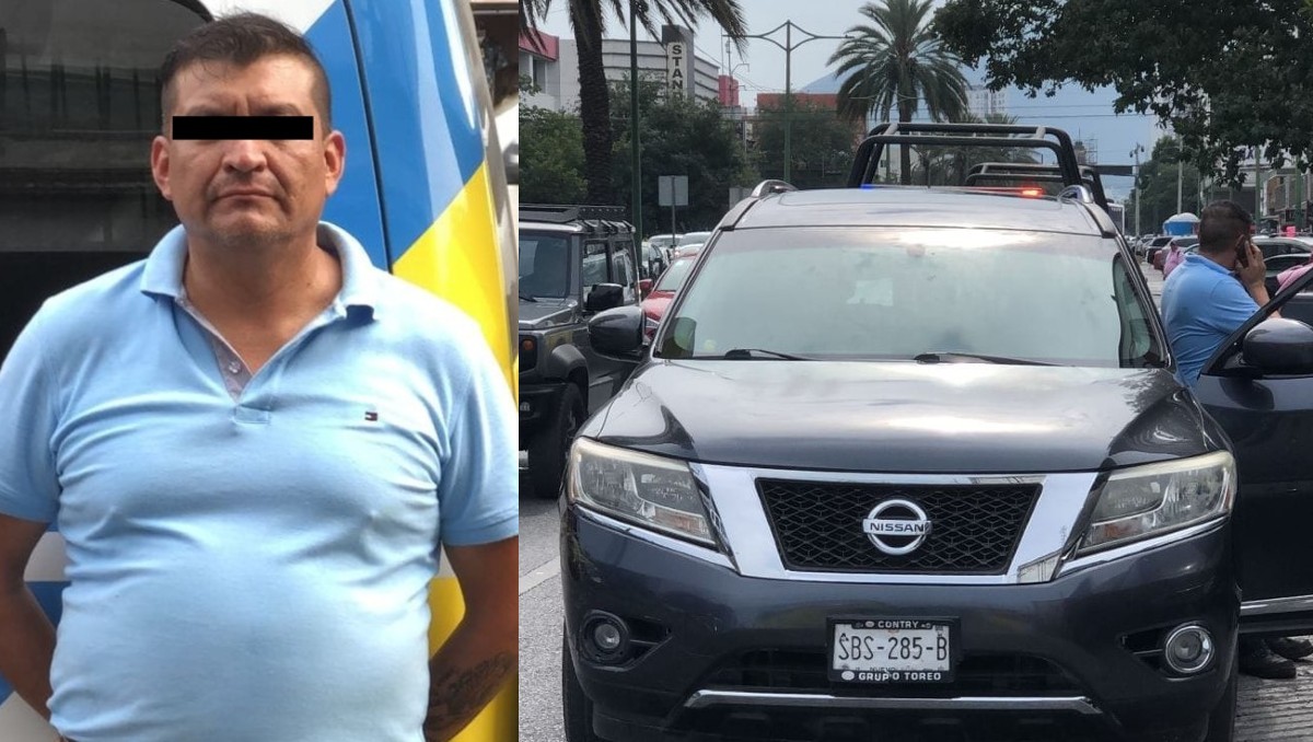 La Nissan Pathfinder color gris contaba con reporte de robo el 20 de diciembre de 2024 en Guadalupe. Foto: Especial