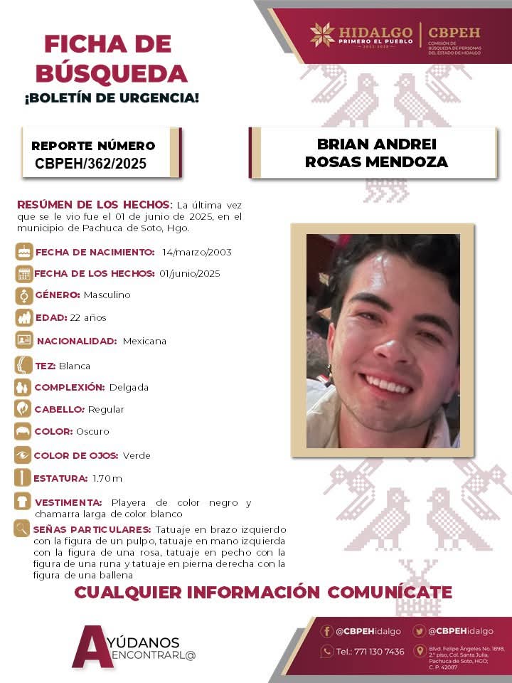 Ficha de búsqueda de Brian Andrei. (Cortesía)