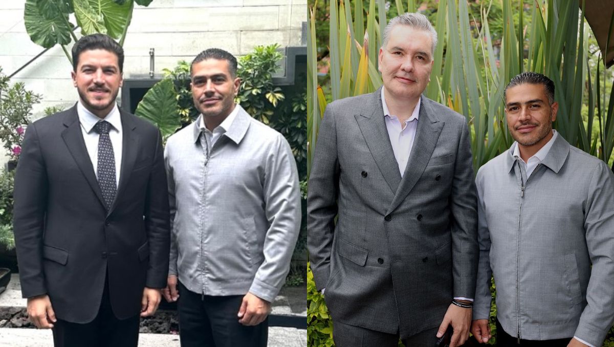Samuel García y Waldo Fernández compartieron fotos de su encuentro con el secretario de Seguridad. / Especial