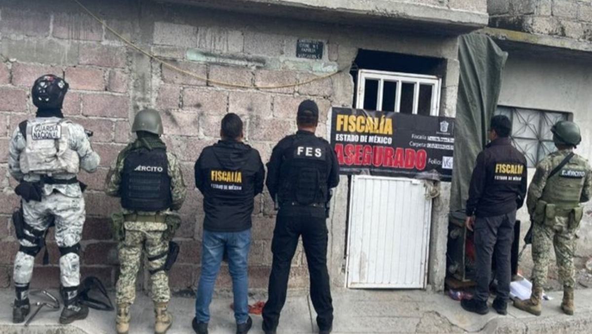 Aseguran escopeta, arma artesanal, cartuchos, droga y triturador de marihuana durante cateo en Temascalapa.| Especial