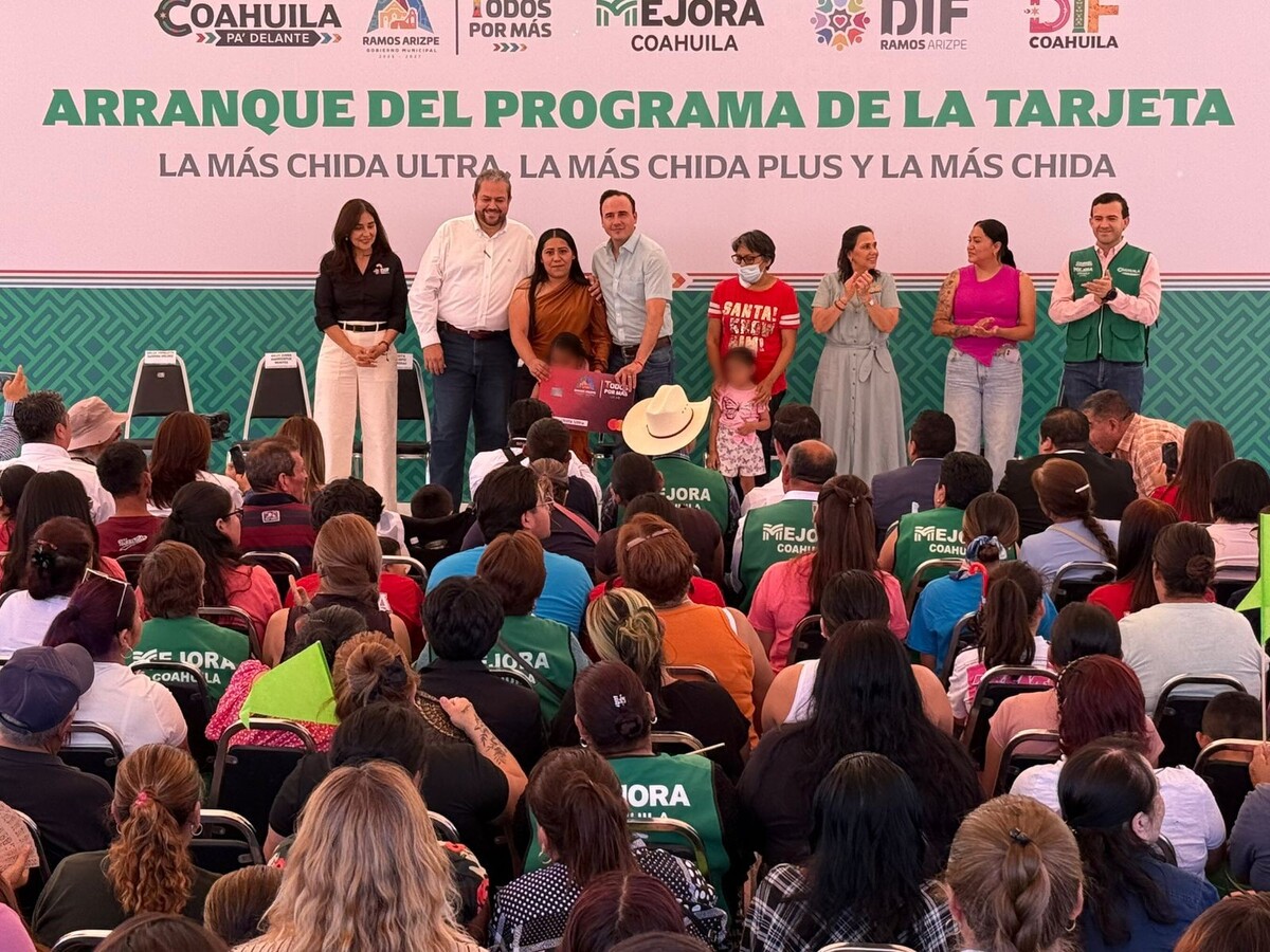 Gobernador de Coahuila y alcalde de Ramos Arizpe lanzan programas sociales. (Iván Sánchez)