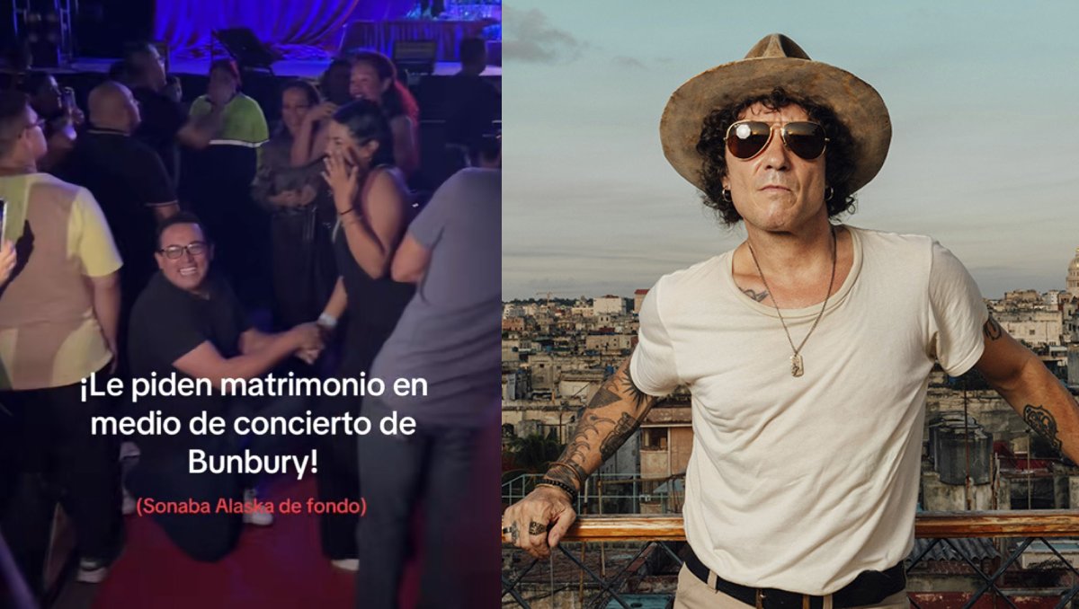 Pareja se compromete en concierto de Bunbury
