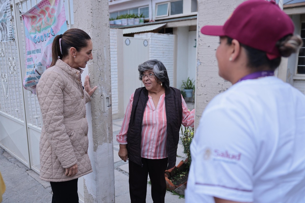 La Presidenta acudió al hogar de una adulta mayor para mostrar el programa. | Especial