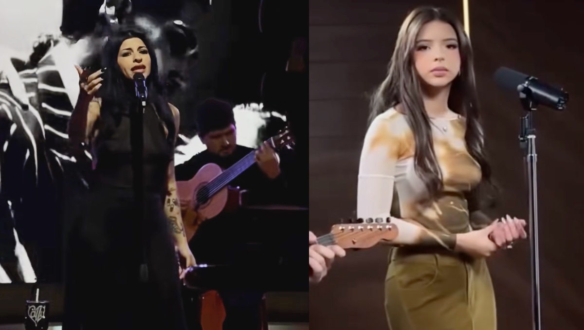 Cazzu y Ángela Aguilar en un show 'unplugged'. | ESPECIAL