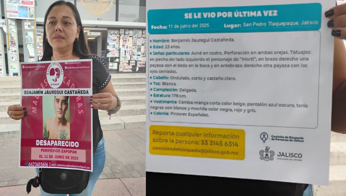 Laura busca a su hijo Benjamín y reclama trato digno por parte de Fiscalía (Foto: Gloria Reza)