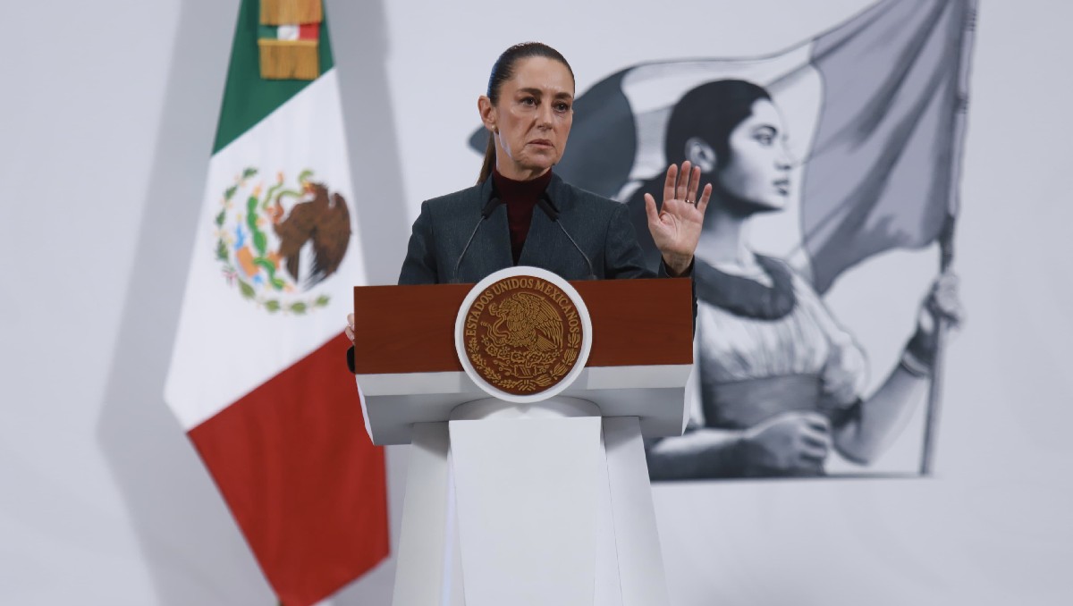 La presidenta Claudia Sheinbaum en su conferencia de prensa desde Palacio Nacional. | Juan Carlos Bautista