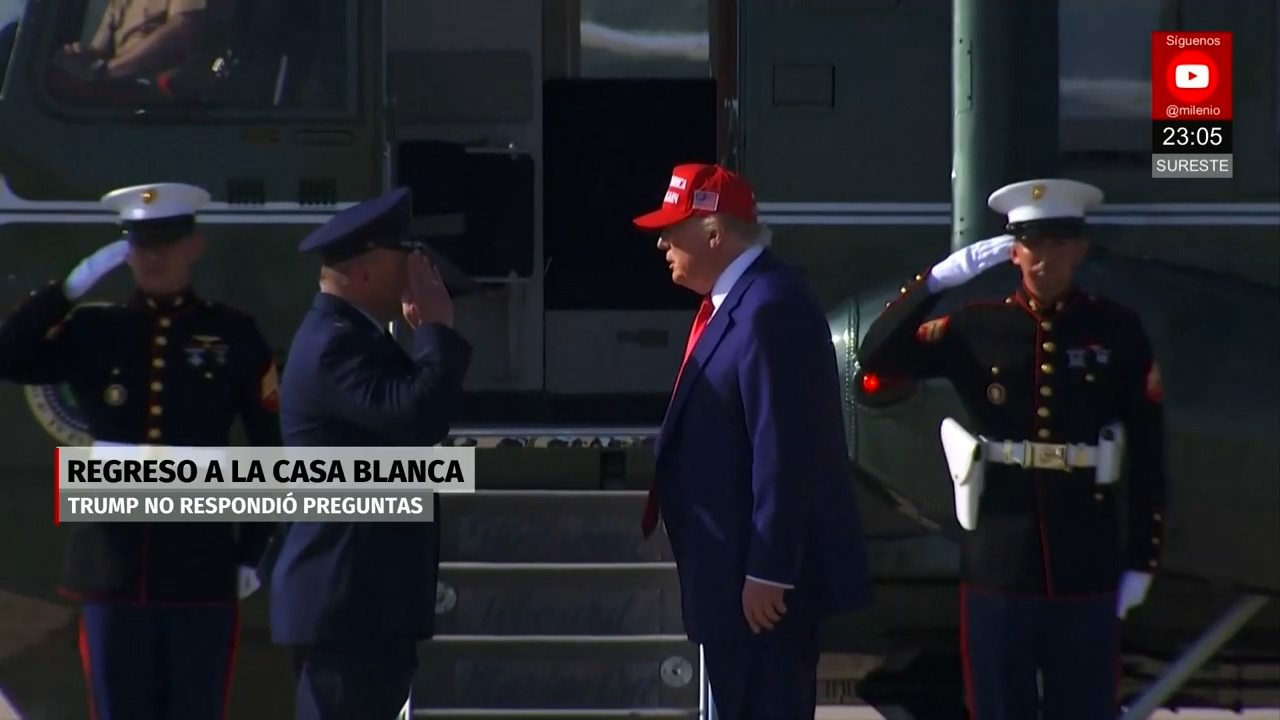 Donald Trump vuelve a la Casa Blanca tras cena en NJ y lanza ataque a Irán