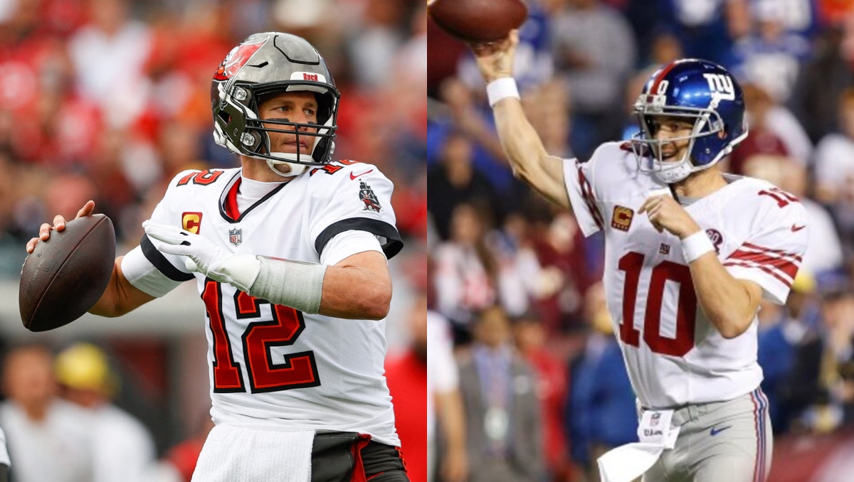 Tom Brady y Eli Manning reviven su histórica rivalidad al estilo WWE (Reuters)